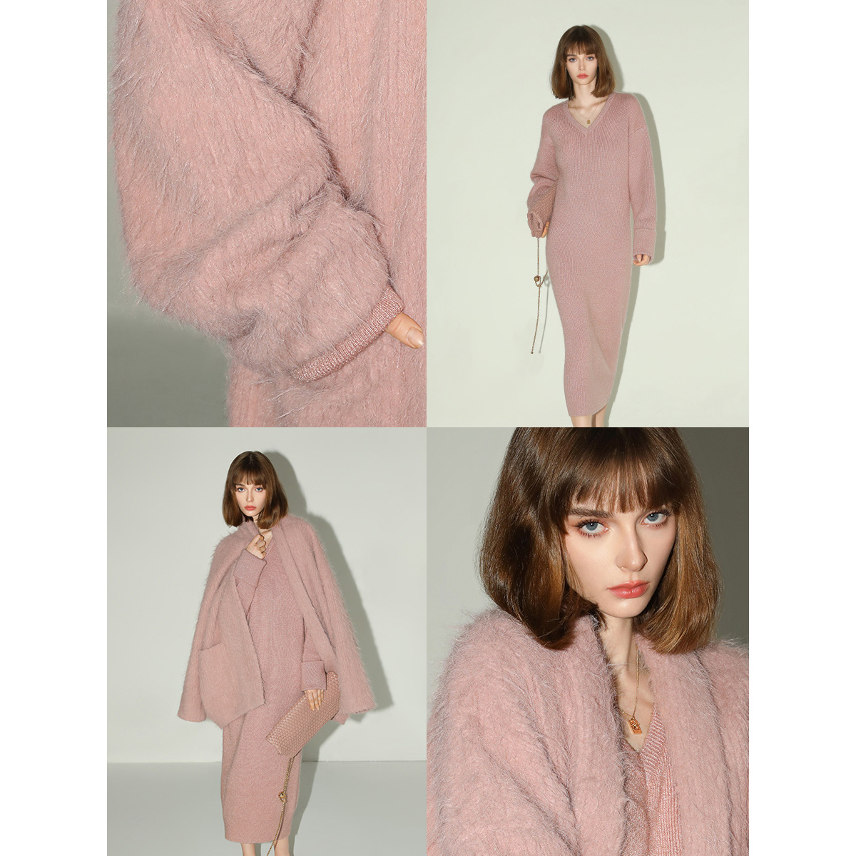 COCOBELLA慵懒风温柔仿羊驼长绒感冬大衣女长款毛呢外套WL3006-4 - 图2