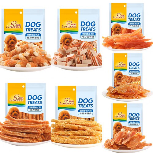 路斯200g宠物狗狗零食品鸡肉硬丝 鸡小胸硬丝 肉条 软丝翅膀钙骨 - 图3