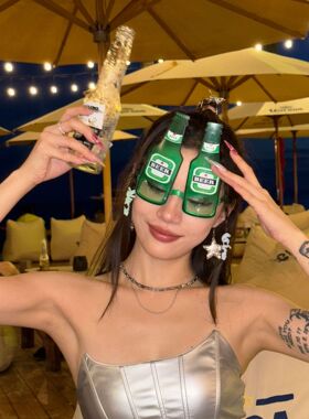 夏威夷风情夏日酒杯眼镜 派对沙滩舞会跨境眼镜酒杯party搞怪