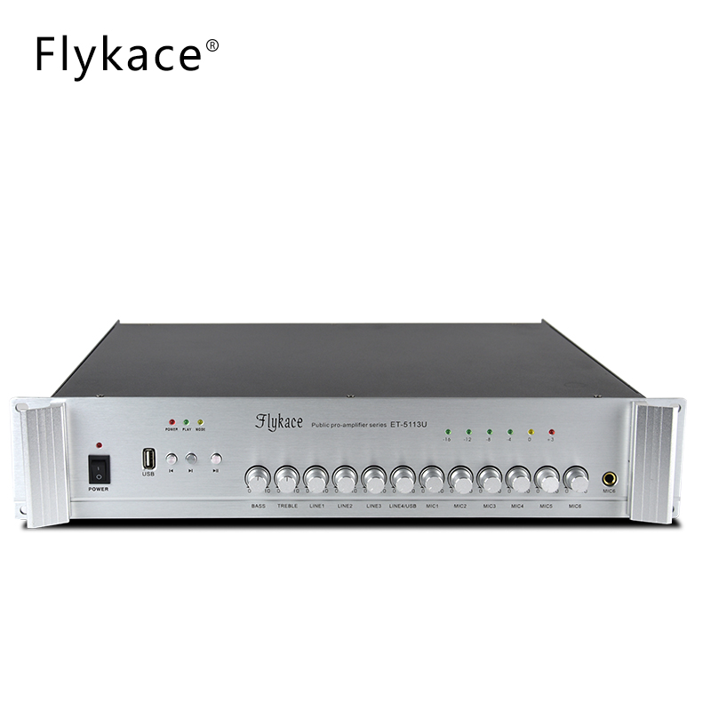 flykace 前置放大器校园公共广播系统纯后级定压功放用USB前级 - 图0