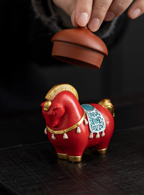 鸿运当头唐马摆件文创家居装饰品家用茶桌茶宠茶壶盖置马年伴手礼