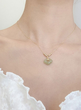 纯铜镀18k真金项链2023平安扣