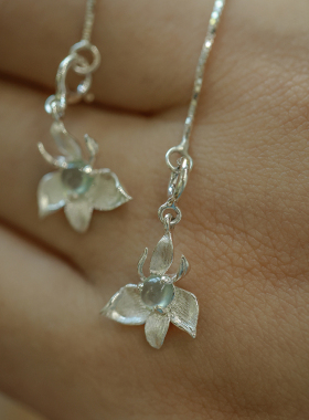 和合大仙人 原创s925冰种飘花翡翠如意 天然珍珠项链耳环多用套装