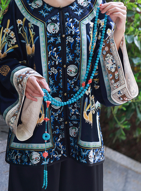 和合大仙人 原创自制孤品 美松108朝珠项链 天然绿松石古董老琉璃