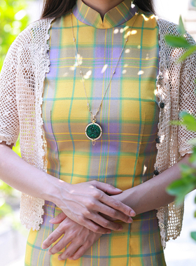 和合大仙人 鱼龙幻月 S925银镀金天然满绿翡翠可打开镂空香囊吊坠