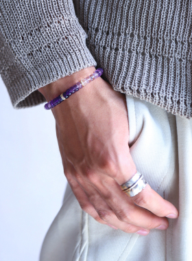 和合大仙人 高级感满满 玻利维亚产天然紫水晶 渐变直切手串手链