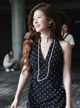 澳白珍珠长款毛衣链赫本风