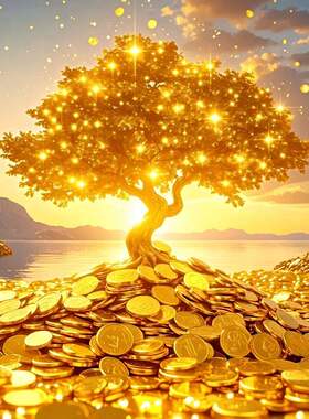 摇钱黄金树招财进宝玄关