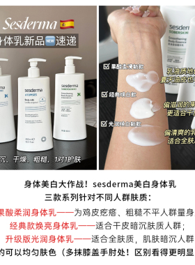 白皮秘诀丨西班牙sesderma烟酰胺果酸身体乳冬季400ml保湿润肤