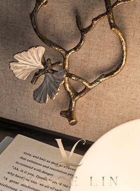 Michael Aram美国原装白金蝴蝶银杏墙面挂饰立体装饰画设计师摆件