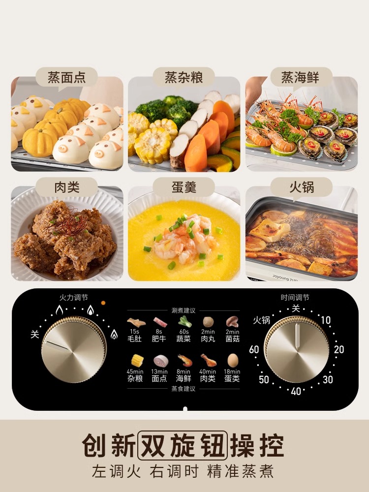 九阳电蒸锅多功能家用蒸煮炖一体锅四层不锈钢蒸箱蒸笼多层新款