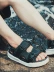 Giày nữ SAIQI / Saiqi Giày nam màu đen tất cả màu đen thương hiệu giày du lịch giày thể thao thoải mái mùa hè thoáng khí bãi biển - Giày thể thao / sandles