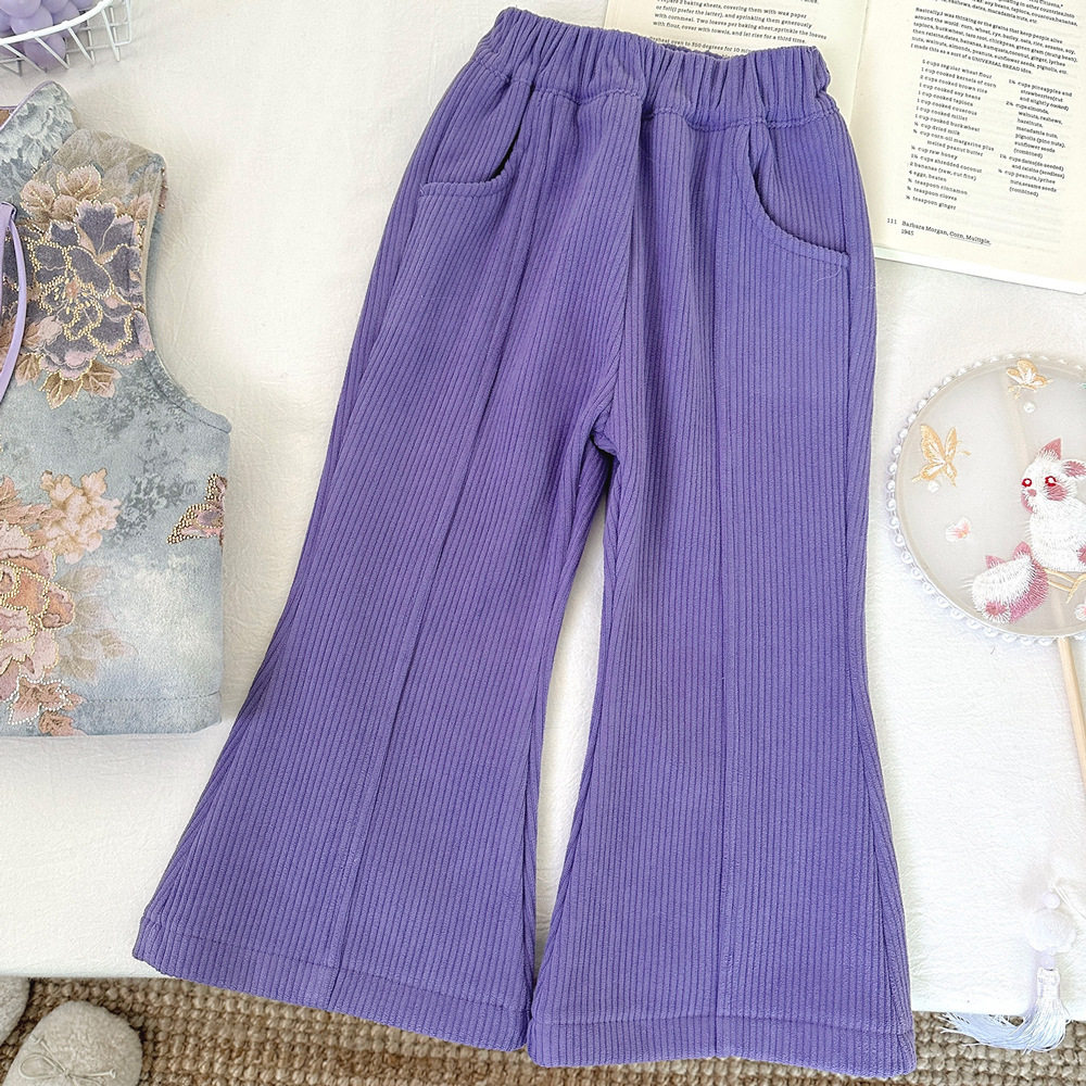 女童马甲套装加绒冬季2025新款国风中式儿童一体绒喇叭裤两件套潮,淘宝优惠券,粉丝福利购,淘宝优惠卷