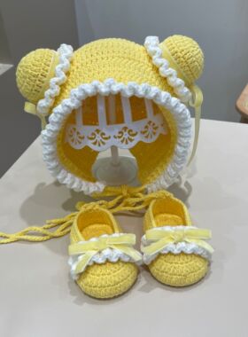 手工钩针编织diy宝宝鞋材料包