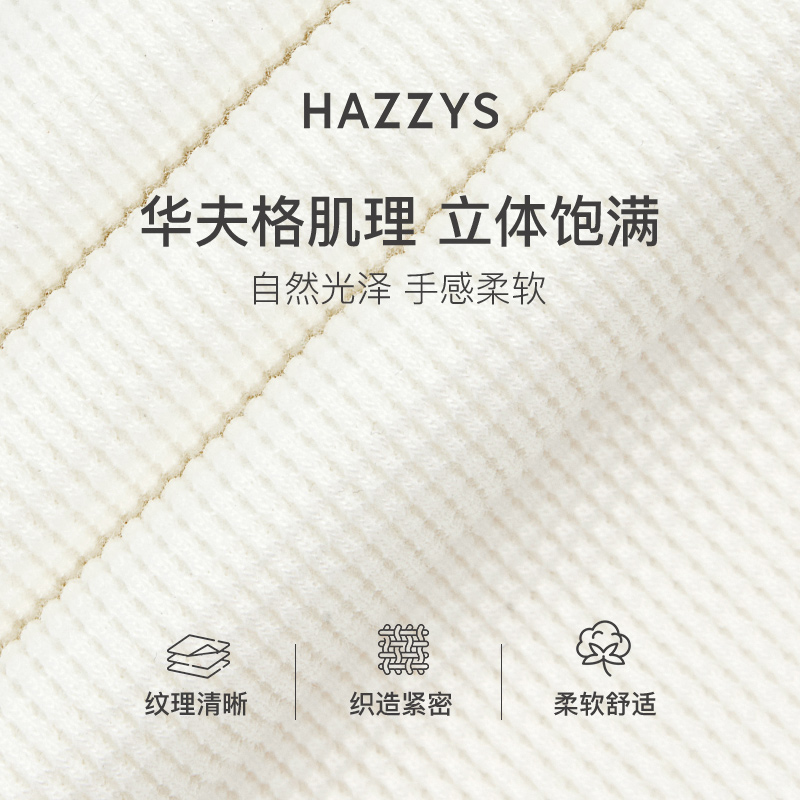 【华夫格】Hazzys哈吉斯2024夏季新品休闲宽松纯色圆领短袖T恤男-图3