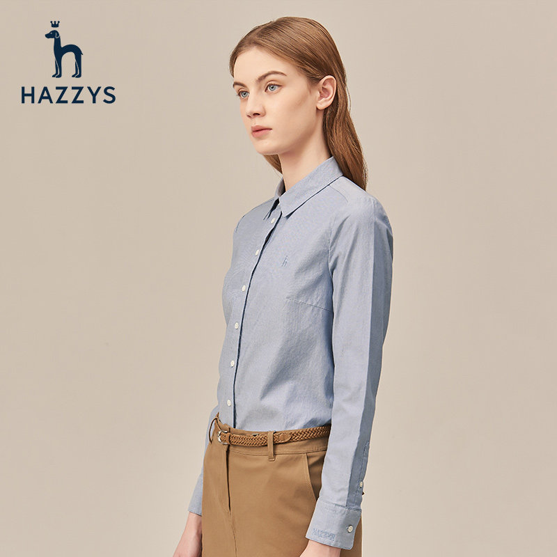 hazzys哈吉斯春秋长袖设计感衬衫 hazzys衬衫