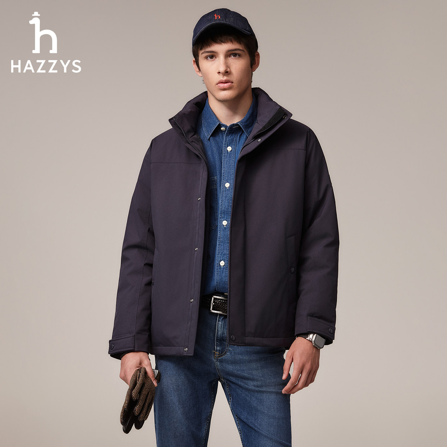 【三防羽绒服】Hazzys哈吉斯冬季男立领休闲户外保暖厚款鸭绒外套,淘宝优惠券,粉丝福利购,淘宝优惠卷