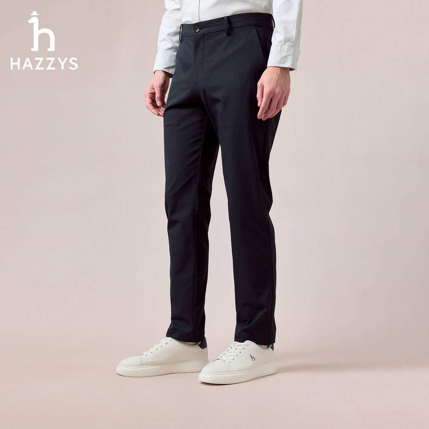 【商场同款】HAZZYS哈吉斯2025秋季新品男装休闲通勤净色长裤下装,淘宝优惠券,粉丝福利购,淘宝优惠卷