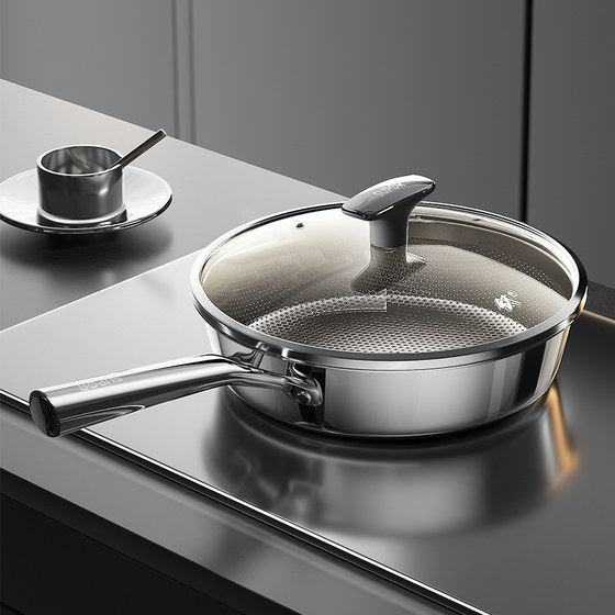 Supor pure titanium pan uncoated household titanium frying pan steak non-stick pan induction cooker gas stove universal