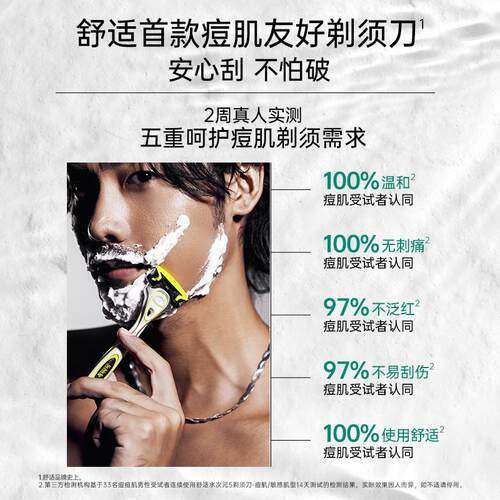 正品舒适水次元5男士剃须刀水感顺滑不伤肤水润精华手动五层刀头 - 图0