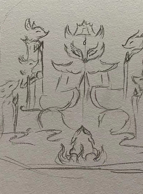 鲍氏水晶九尊九尾狐男女款吊坠