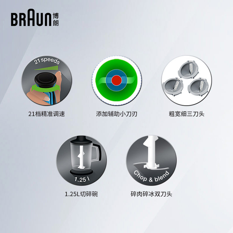 Braun博朗料理棒小型电动研磨料理机家用搅拌宝宝辅食棒MQ5064,淘宝优惠券,粉丝福利购,淘宝优惠卷