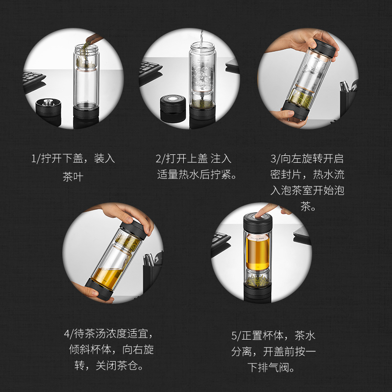 茶之恋茶水分离泡茶杯过滤玻璃茶杯红茶叶男女高档便携创意办公杯