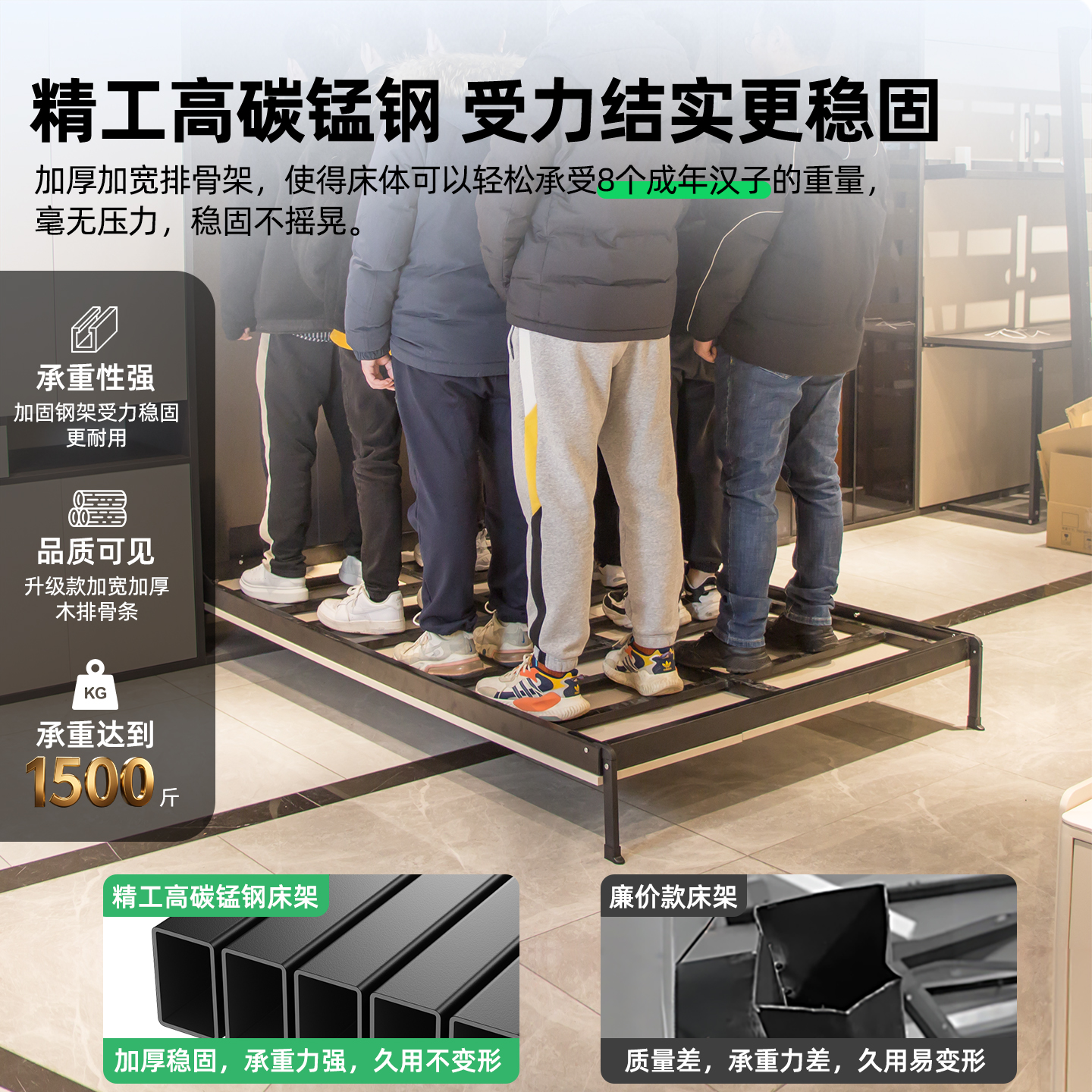 折叠隐形床五金配件正侧竖翻隐藏床上下翻板床壁床衣柜一体墨菲床 - 图2