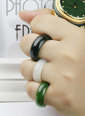 念玉和田玉戒指各种颜色尺寸可选