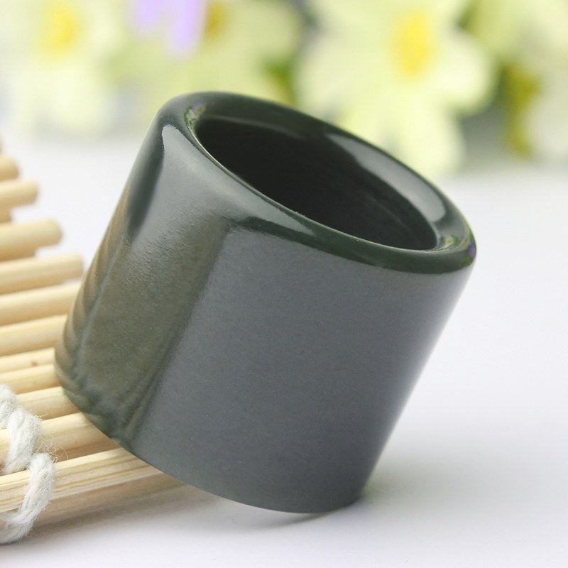 念玉珠宝新疆和田玉扳指男款天然青玉扳指黑羊脂手把件带证书,淘宝优惠券,粉丝福利购,淘宝优惠卷