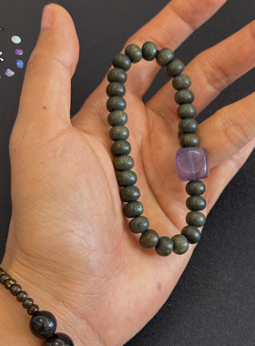 一安手作 原创手工绿檀木手串 香木手串 个性百搭手串