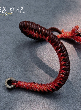 原创手工牛皮绳编绳手链 孤品手绳特价