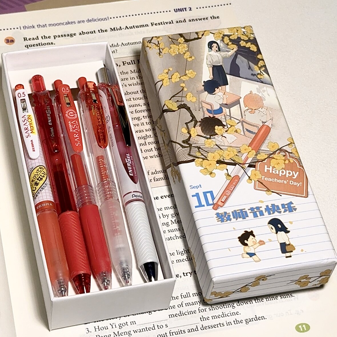 Teacher's Day gift Japanese ZEBRA red pen JJ15 for correcting homework gel pen for students and teachers