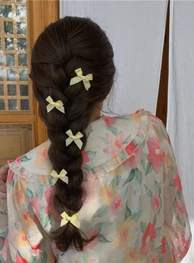 儿童发夹网红套装格子蝴蝶结发夹夏季小女孩侧边发卡女童刘海夹女