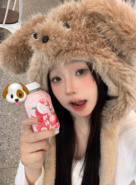 动耳神功毛绒可爱小狗帽子女卡通会动护耳加厚防风冬季搞怪雷锋帽