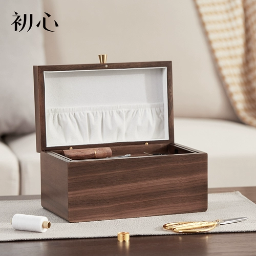 初心 Деревянная игольчатая коробка для домашней домохозяйки практическая семейная многофункциональная игольчатая линейная коробка для швейного крючка