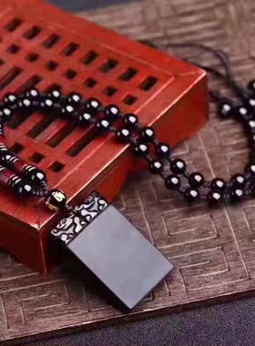 天然貔貅乌金黑曜石男女款吊坠