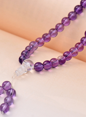 精美紫水晶手链 108颗佛珠手串 经典女款 多圈多层水晶手饰