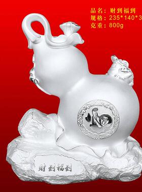 纯银葫芦摆件足银花瓶四季平安工艺品办公家居装饰开业祝寿礼品