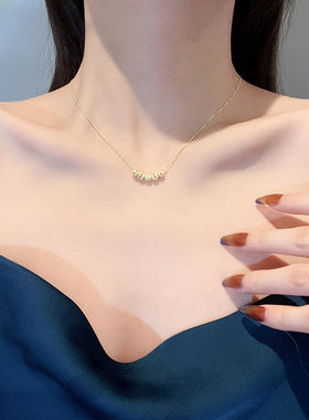 达令 金色小金豆项链 女士转运珠锁骨链 轻奢高级毛衣链 节日礼物