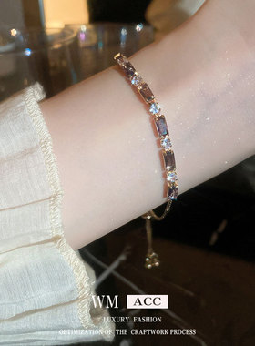 达令 轻奢精致高级感手链 抽拉可调节手饰品 女士手镯 小红书同款