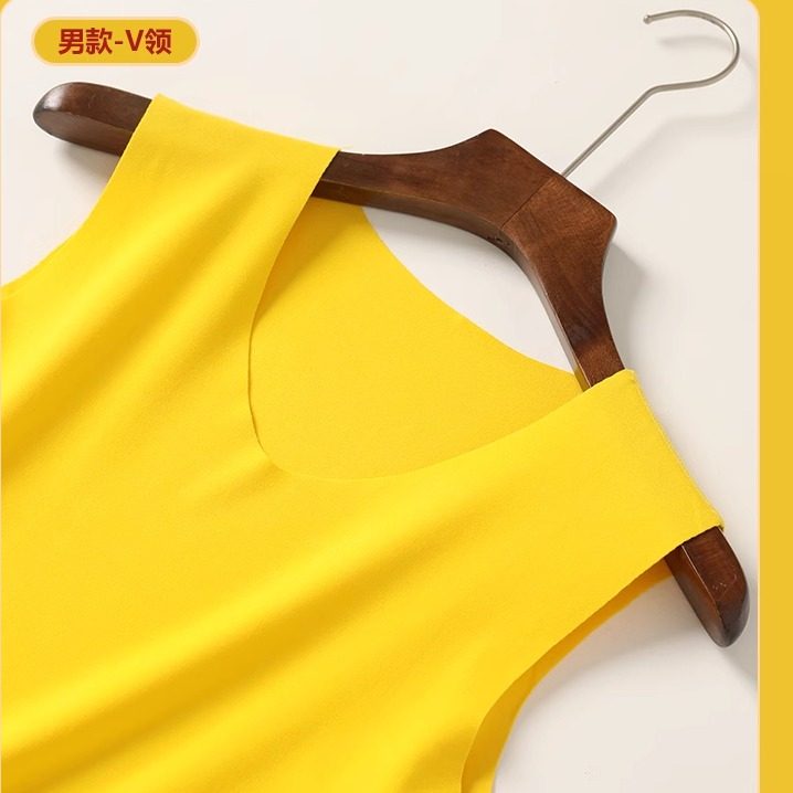 本命年男士德绒保暖黄色背心闰年黄颜色打底内衣内裤套装无痕背心,淘宝优惠券,粉丝福利购,淘宝优惠卷