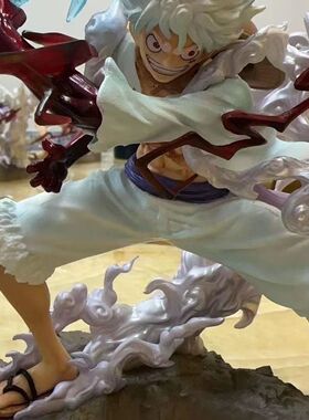海贼kg wink 紧握雷电 与神为伍28cm尼卡路飞 动漫手办模型