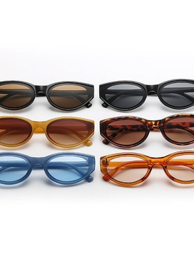 个性猫眼框太阳镜欧美潮流眼镜小框墨镜女新款高级感防紫外线