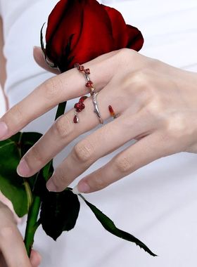 玫瑰系列炸裂上线 玫瑰无原则 心动至上 原创小众925纯银戒指