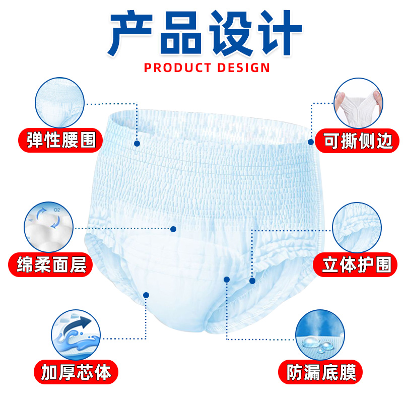 成人拉拉裤老人用内裤式纸尿裤薄款老年人尿不湿成年男士女士专用 - 图0