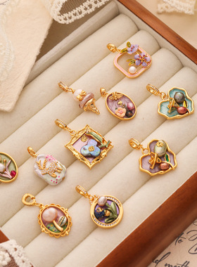 中古油画项链吊坠单坠