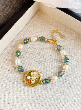 滴油淡水珍珠花朵手链高级感轻奢闺蜜送礼百搭手串女生日礼物