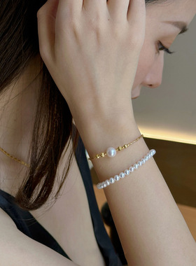 气质简约爆款菠萝珠珍珠手链不掉色女秋冬小众感新中式手串手饰