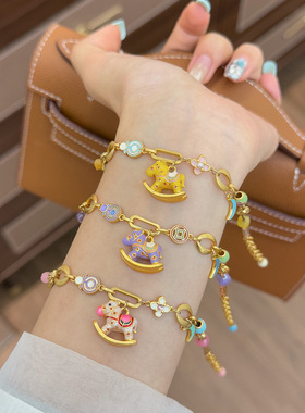 原创复古精致彩色滴油手链